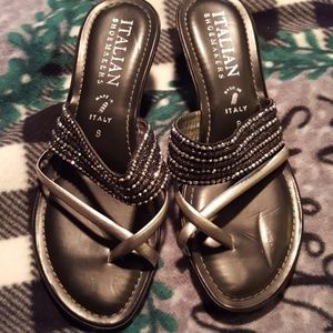 Black and silver sandals,  Italian Shoemakers,  si
